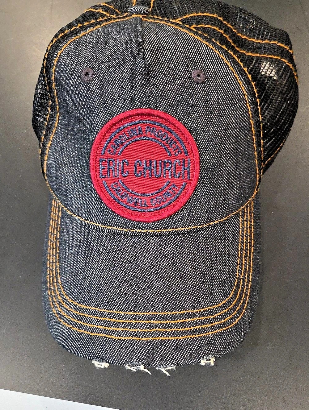 Eric Church Carolina Products Caldwell County Trucker Hat Black & Red